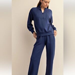 Women's Navy Blue Half-Zip Track Suit